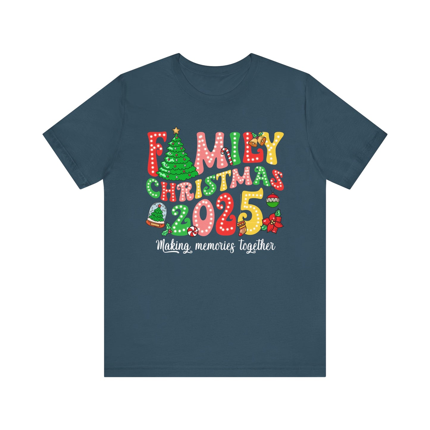 Family Christmas 2025 Shirt – Retro Groovy Xmas Lights Matching Holiday Tee
