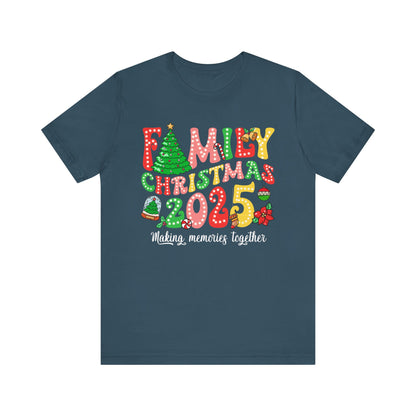 Family Christmas 2025 Shirt – Retro Groovy Xmas Lights Matching Holiday Tee