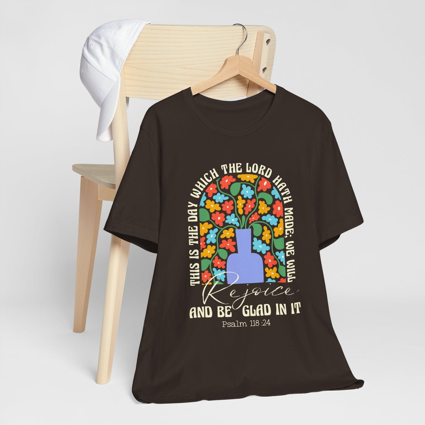 Rejoice and Be Glad In It Shirt – Boho Floral Christian Psalm 118:24 Faith Tee