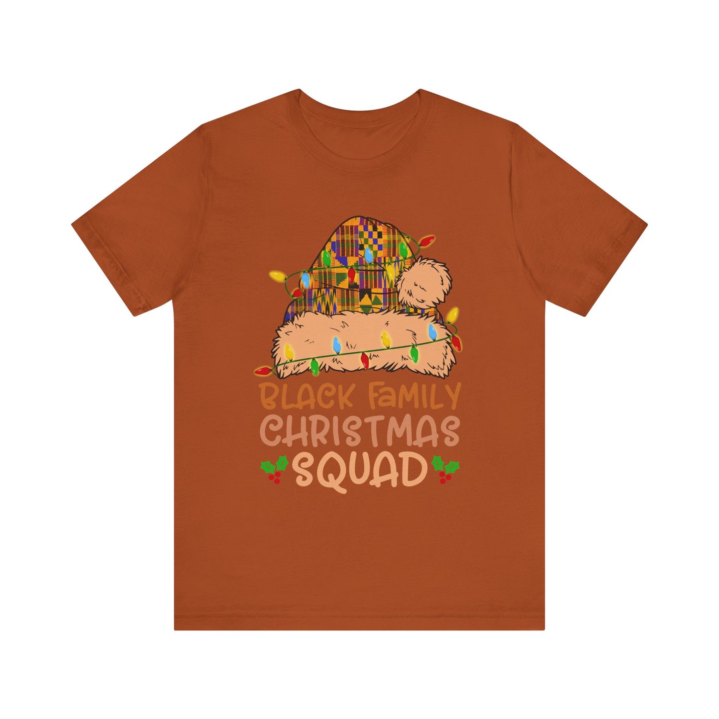 Black Family Christmas Squad Shirt – Kente Santa Hat African Heritage Holiday Tee
