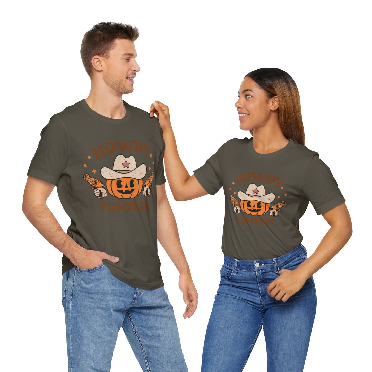 Howdy Pumpkin T-Shirt, Retro Western Cowboy Cowgirl Halloween Tee