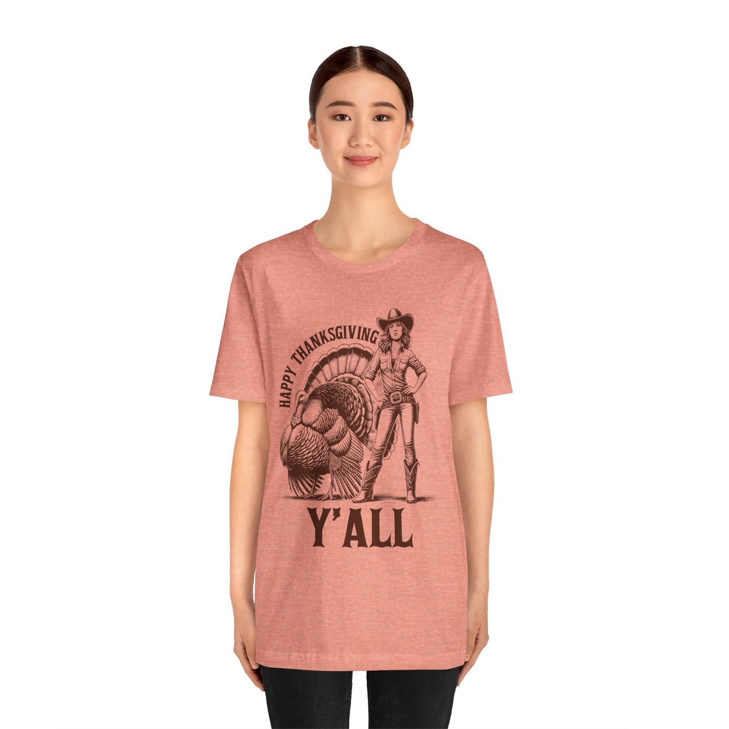 Happy Thanksgiving Y’all Shirt – Western Cowgirl Turkey Country Rodeo Tee