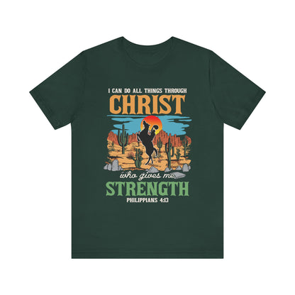 I Can Do All Things Through Christ Shirt – Western Rodeo Christian Tee