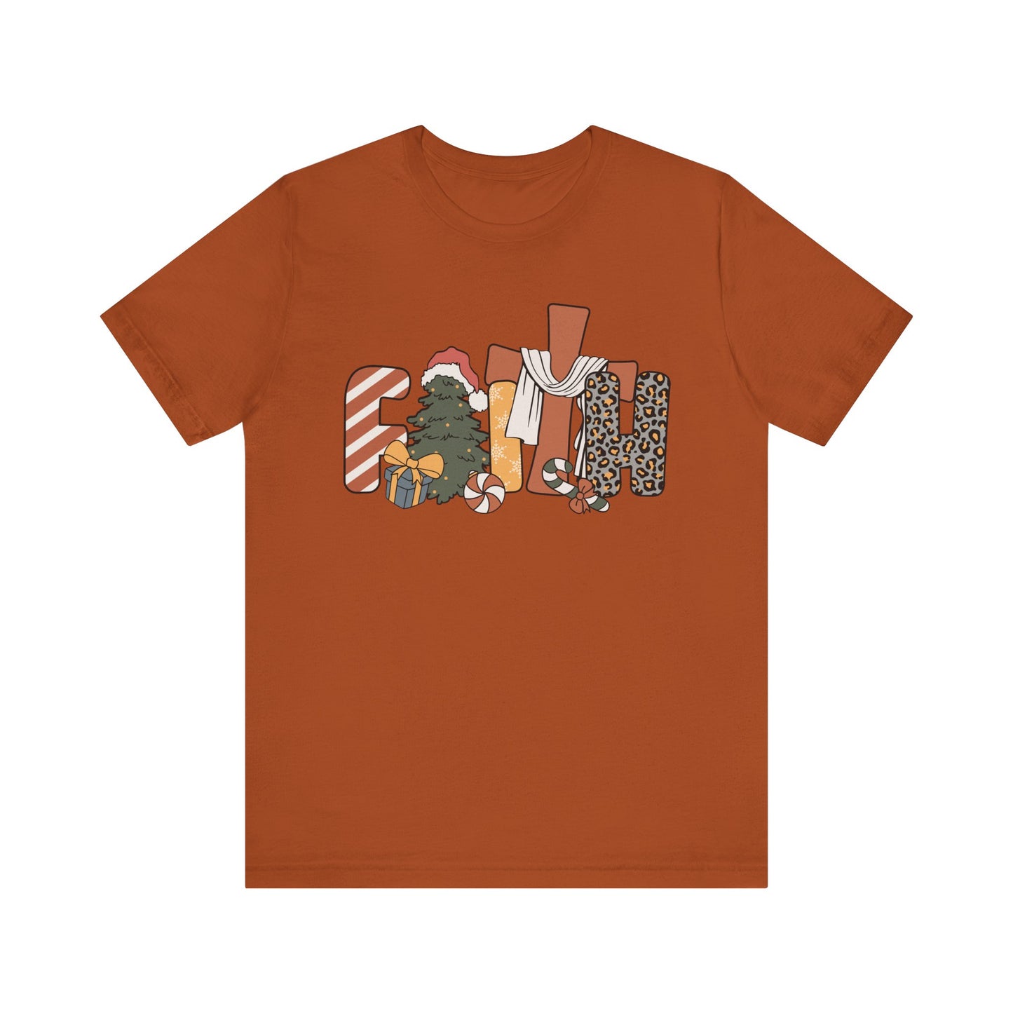 Retro Groovy Faith Christmas Tree Shirt – Christian Jesus Cross Holiday Tee