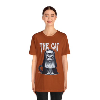 Spooky Cat Nun Halloween Creepy Cat Lovers Spooky Season T-Shirt