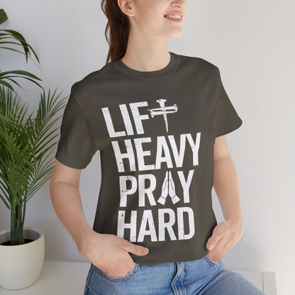 Lift Heavy Pray Hard Cross Nails Trendy Christ Gym Vintage T-Shirt