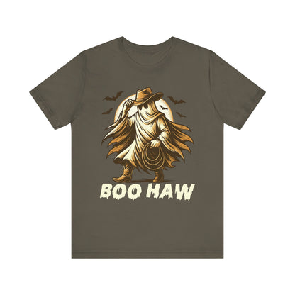 Boo Haw Shirt Ghost Cowboy Western Halloween Tee, Funny Rodeo Spirit Fall Outfit