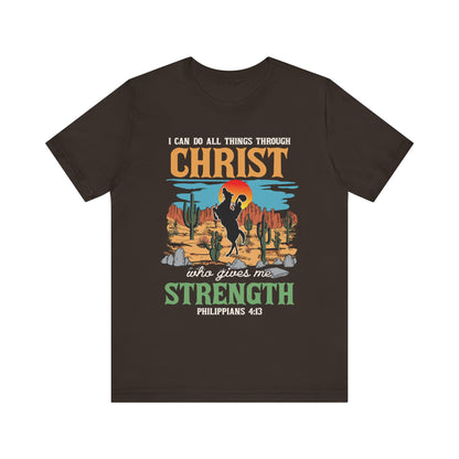 I Can Do All Things Through Christ Shirt – Western Rodeo Christian Tee