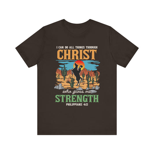 I Can Do All Things Through Christ Shirt – Western Rodeo Christian Tee