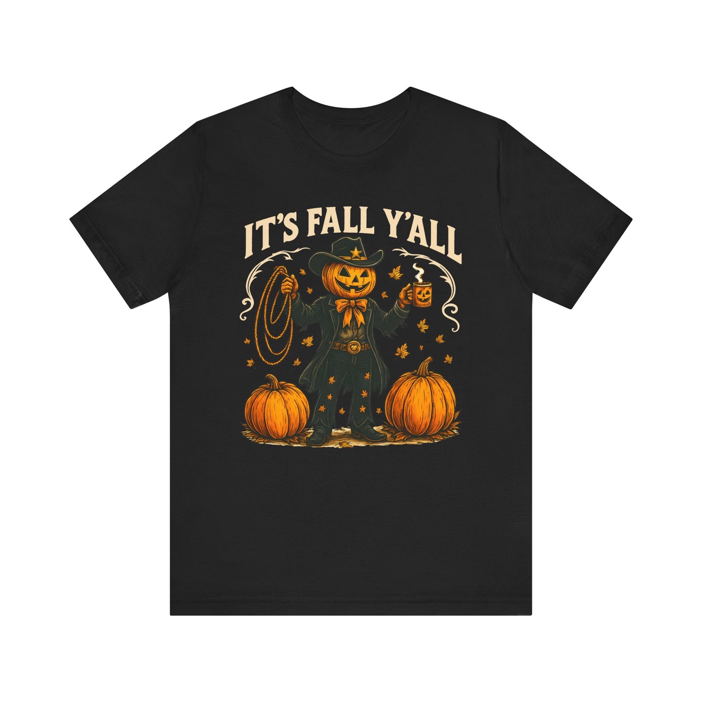 It’s Fall Y’all Shirt – Funny Pumpkin Cowboy Western Halloween Rodeo Tee