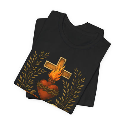 Sacred Heart Halloween Shirt – Jesus Skulls Pumpkins Christian Cross Tee