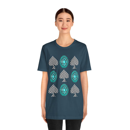 Western Turquoise Stone Shirt – Gemstone Playing Card Texas Rodeo Tee