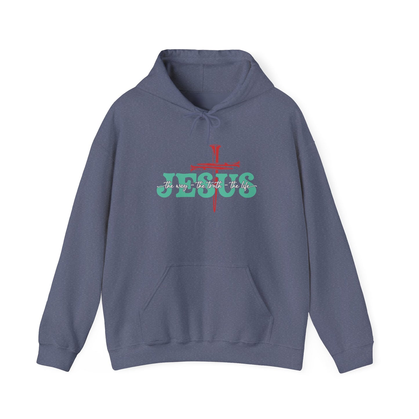 The Way Truth Life Christ Jesus Cross Nails Christian Bible Hoodie