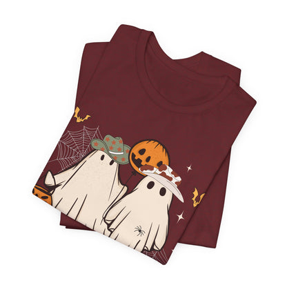 Ghostal Coastal Cowgirl T-Shirt, Western Ghost Halloween Tee, Spooky Cute Rodeo Shirt