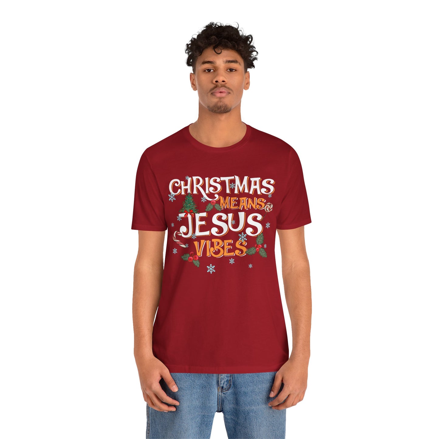 Christmas Means Jesus Vibes Shirt – Christian Faith Holiday Pajama Tee