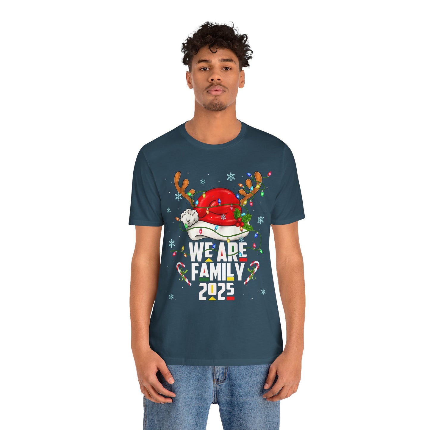 We Are Family 2025 Shirt – Afro Christmas Tree & Santa Matching Black Family Tee