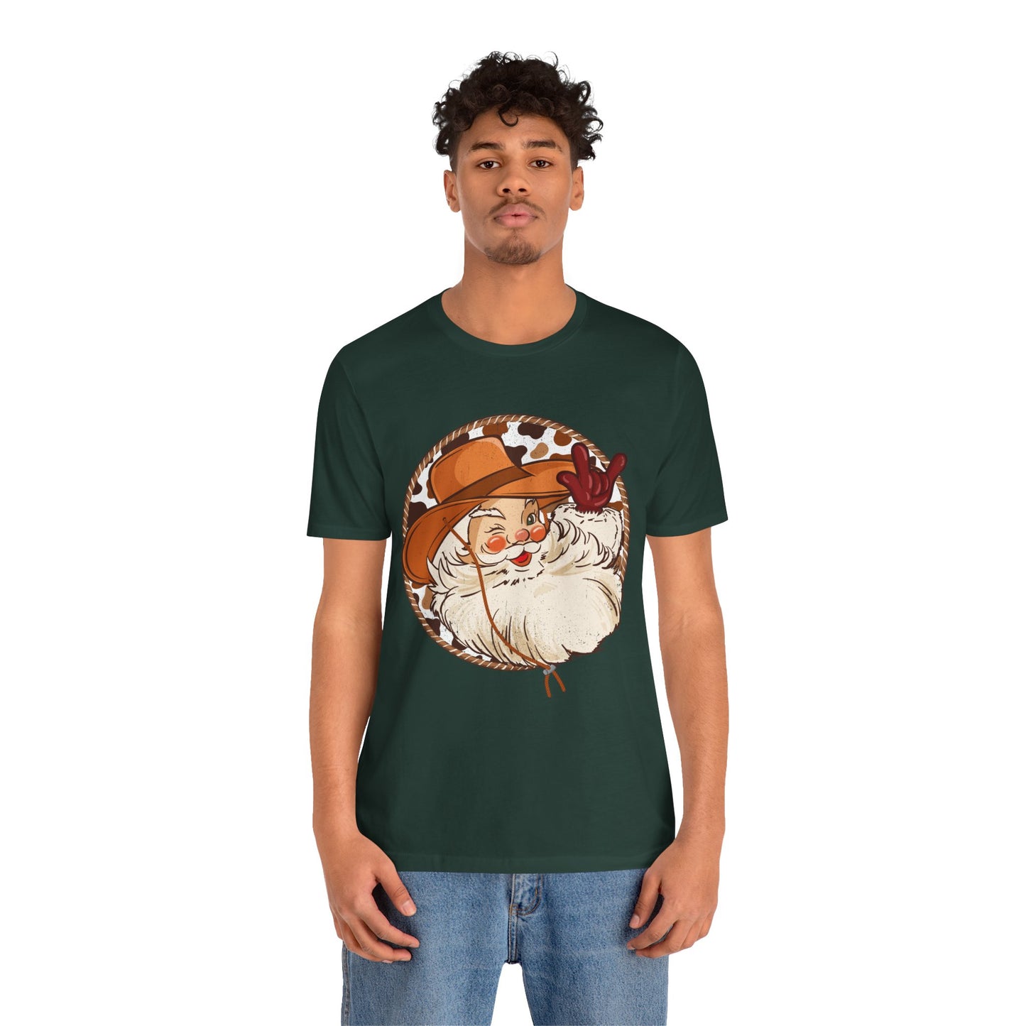 Retro Christmas Cowboy Santa Shirt – Groovy Western Howdy Holiday Tee