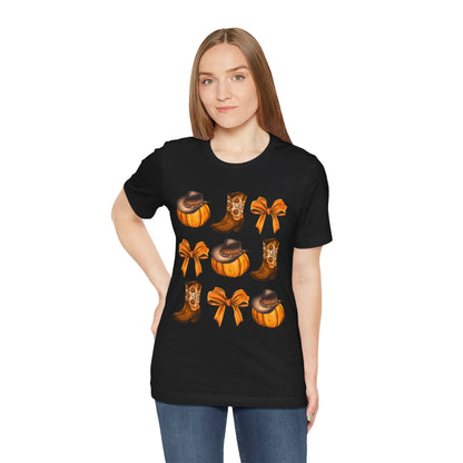 Howdy Pumpkin Shirt – Coquette Bow Cowgirl Western Fall Thanksgiving Tee