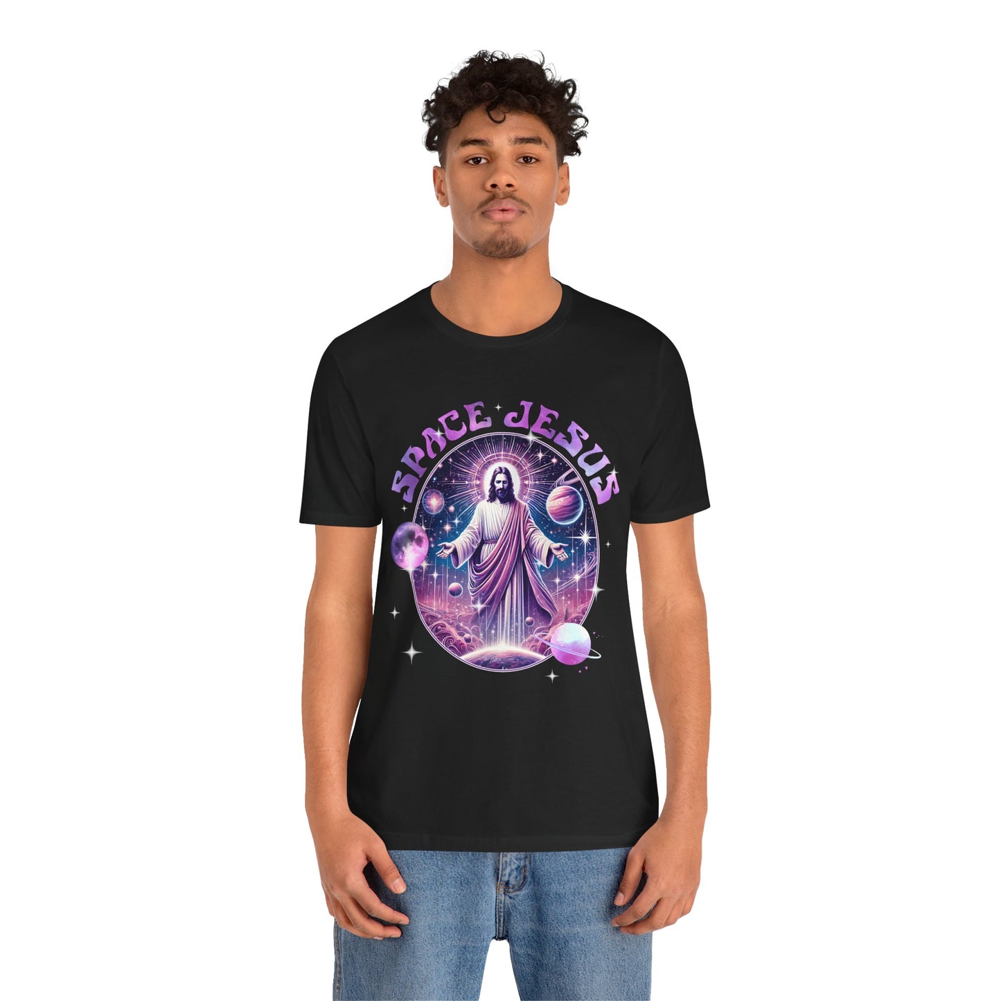 Space Jesus Galaxy Shirt – Cosmic Christian Planet Faith Graphic Unisex Tee