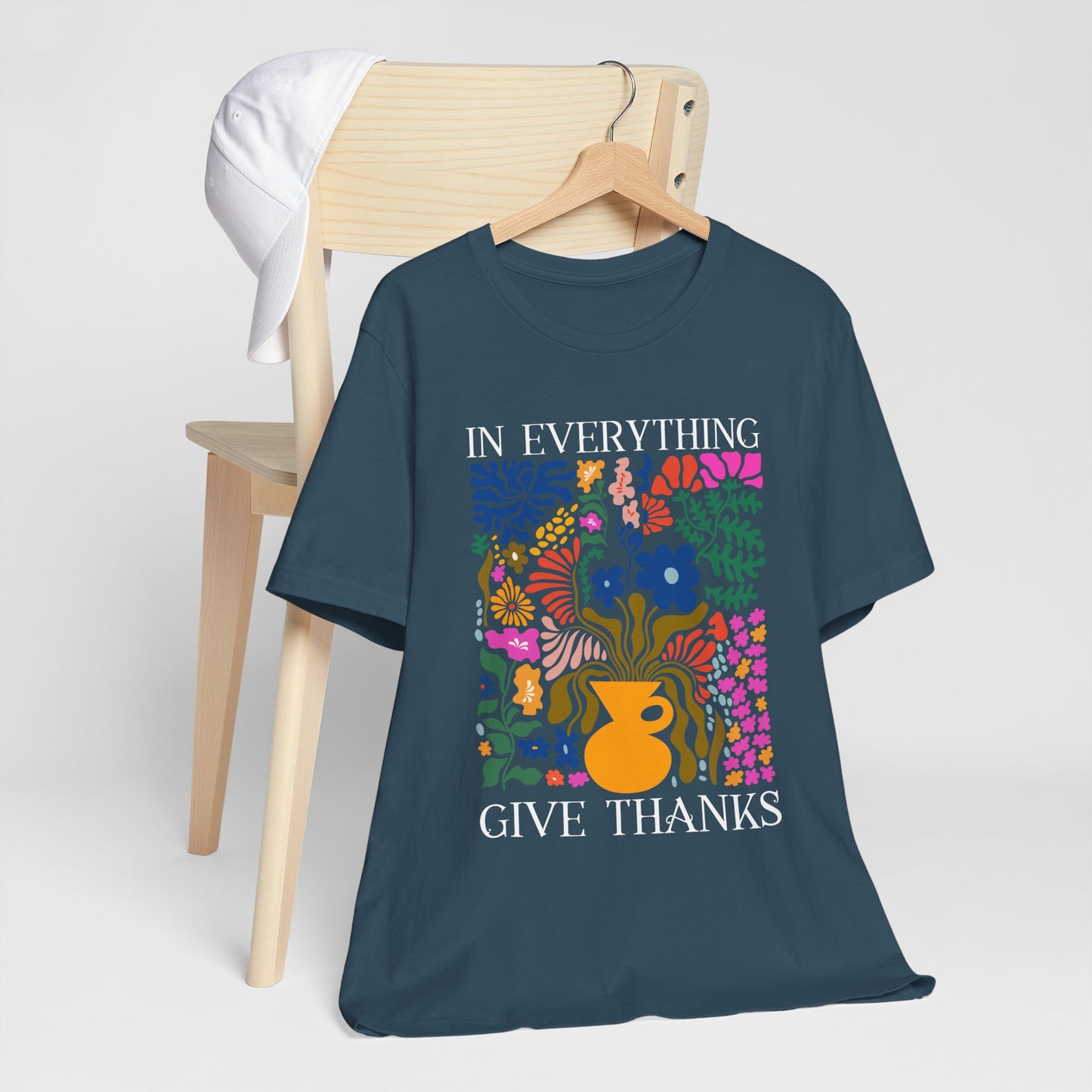 In Everything Give Thanks Shirt – Christian Boho Floral 1 Thessalonians 5:18 Tee