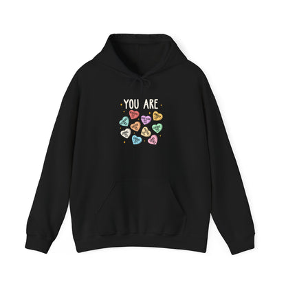 You Are Christian Hoodie – Bible Verse Conversation Heart Faith Pullover