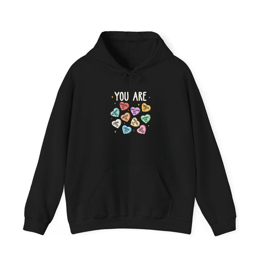 You Are Christian Hoodie – Bible Verse Conversation Heart Faith Pullover