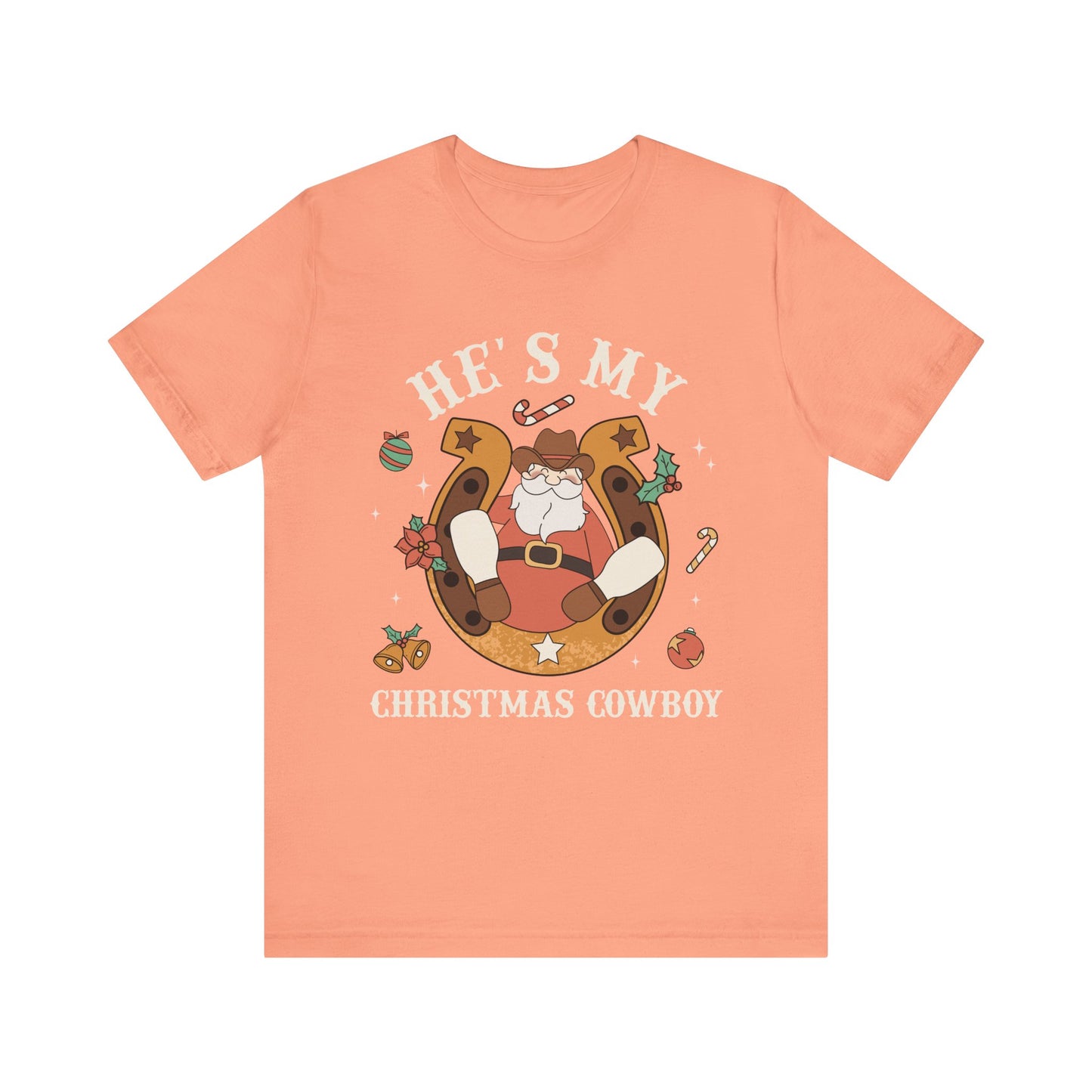 He’s My Christmas Cowboy Shirt – Western Santa Couples Matching Holiday Tee