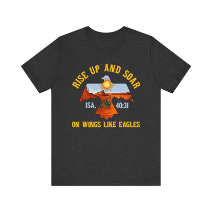 Rise Up and Soar on Eagles Wings Shirt – Isaiah 40:31 Christian Faith Graphic Tee