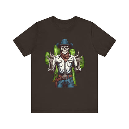 Skeleton Cowboy Howdy Shirt – Rock Hand Skull Western Rodeo Texas Tee