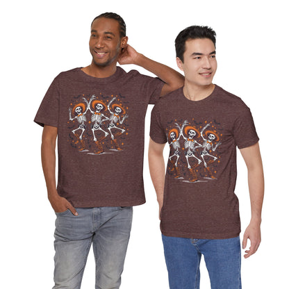 Dancing Skeleton Cowboy Western Rodeo Halloween Spooky Vibes T-Shirt