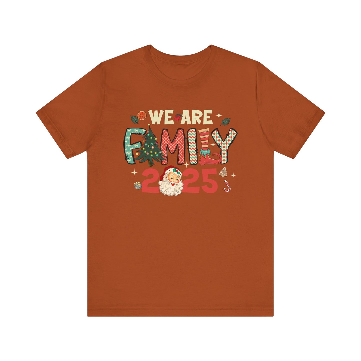 Vintage We Are Family Christmas Shirt – Retro Santa & Tree Matching Holiday Tee