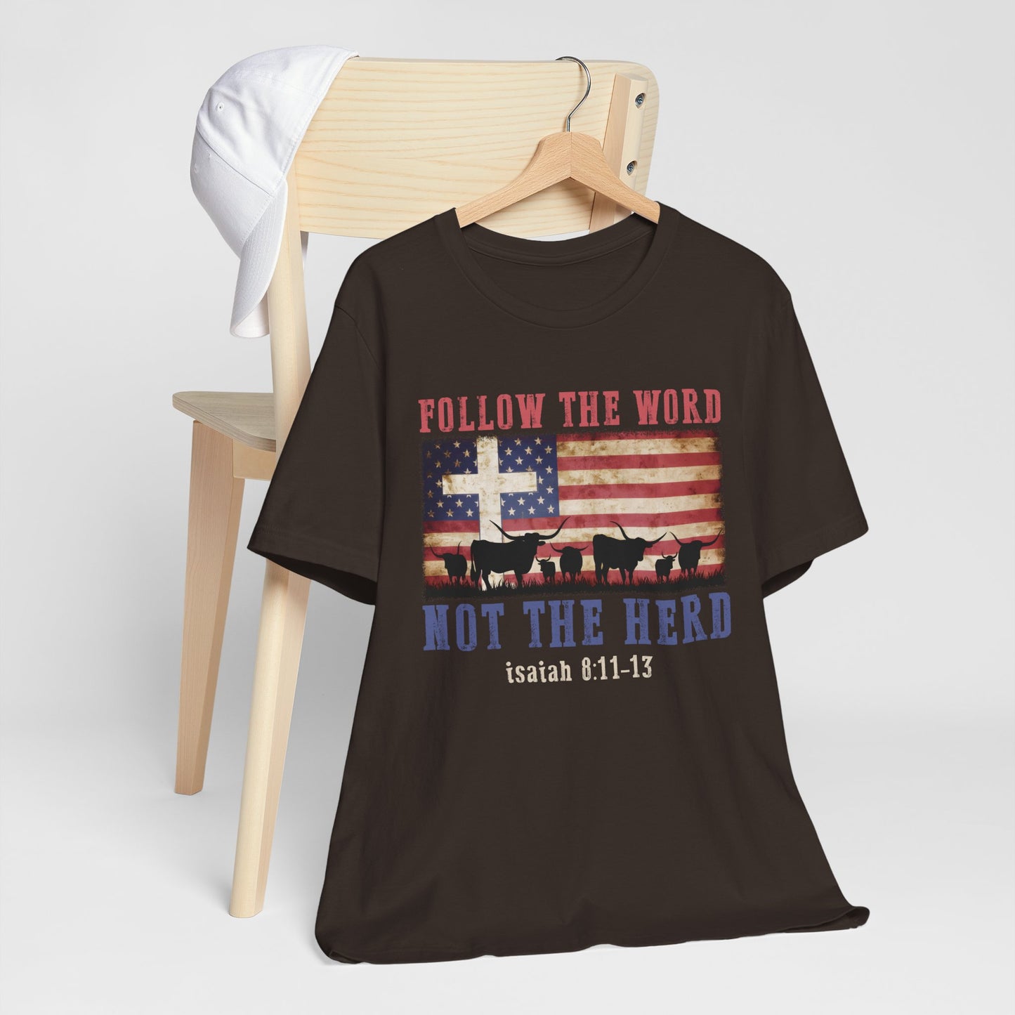 Follow the Word Not the Herd Shirt – Faith US Flag Christian Western Tee
