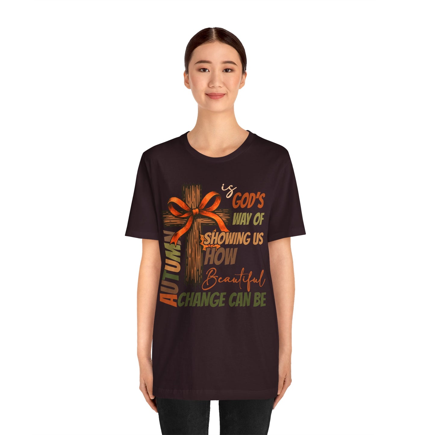 Autumn Is God’s Way Shirt – Coquette Bow Christian Cross Fall Thanksgiving Tee