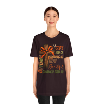 Autumn Is God’s Way Shirt – Coquette Bow Christian Cross Fall Thanksgiving Tee