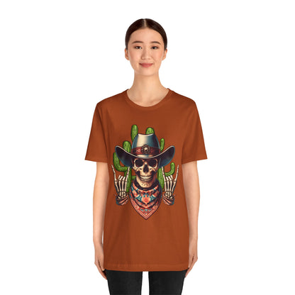 Skeleton Cowboy Howdy Shirt – Rock Hand Skull Western Rodeo Texas Tee