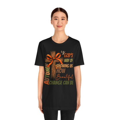 Autumn Is God’s Way Shirt – Coquette Bow Christian Cross Fall Thanksgiving Tee