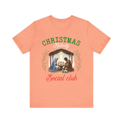 Christmas Nativity Social Club Shirt – Christian Nativity Scene Faith Holiday Tee