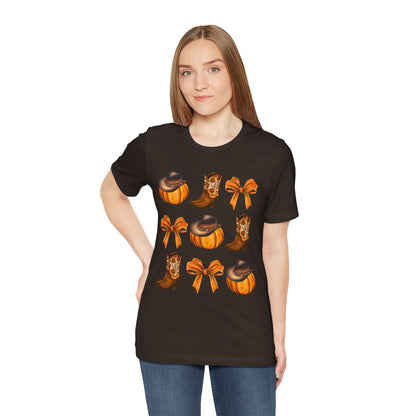 Howdy Pumpkin Shirt – Coquette Bow Cowgirl Western Fall Thanksgiving Tee