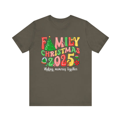 Family Christmas 2025 Shirt – Retro Groovy Xmas Lights Matching Holiday Tee