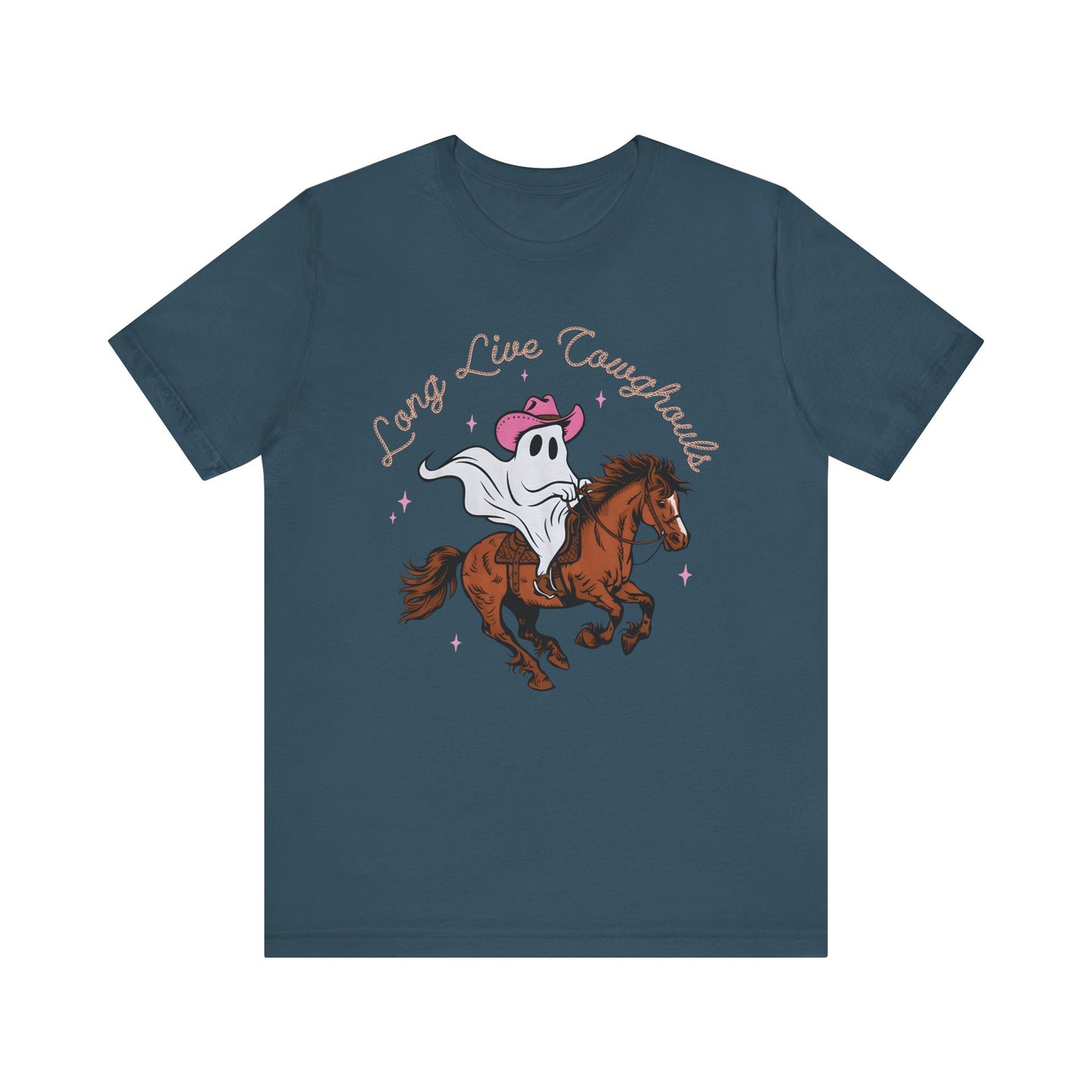 Long Live Cowghouls T-Shirt, Western Ghost Cowgirl Halloween Tee, Spooky Rodeo Shirt