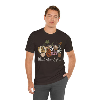 Wild About Fall Shirt – Pumpkin Leopard Plaid Autumn Thanksgiving Tee
