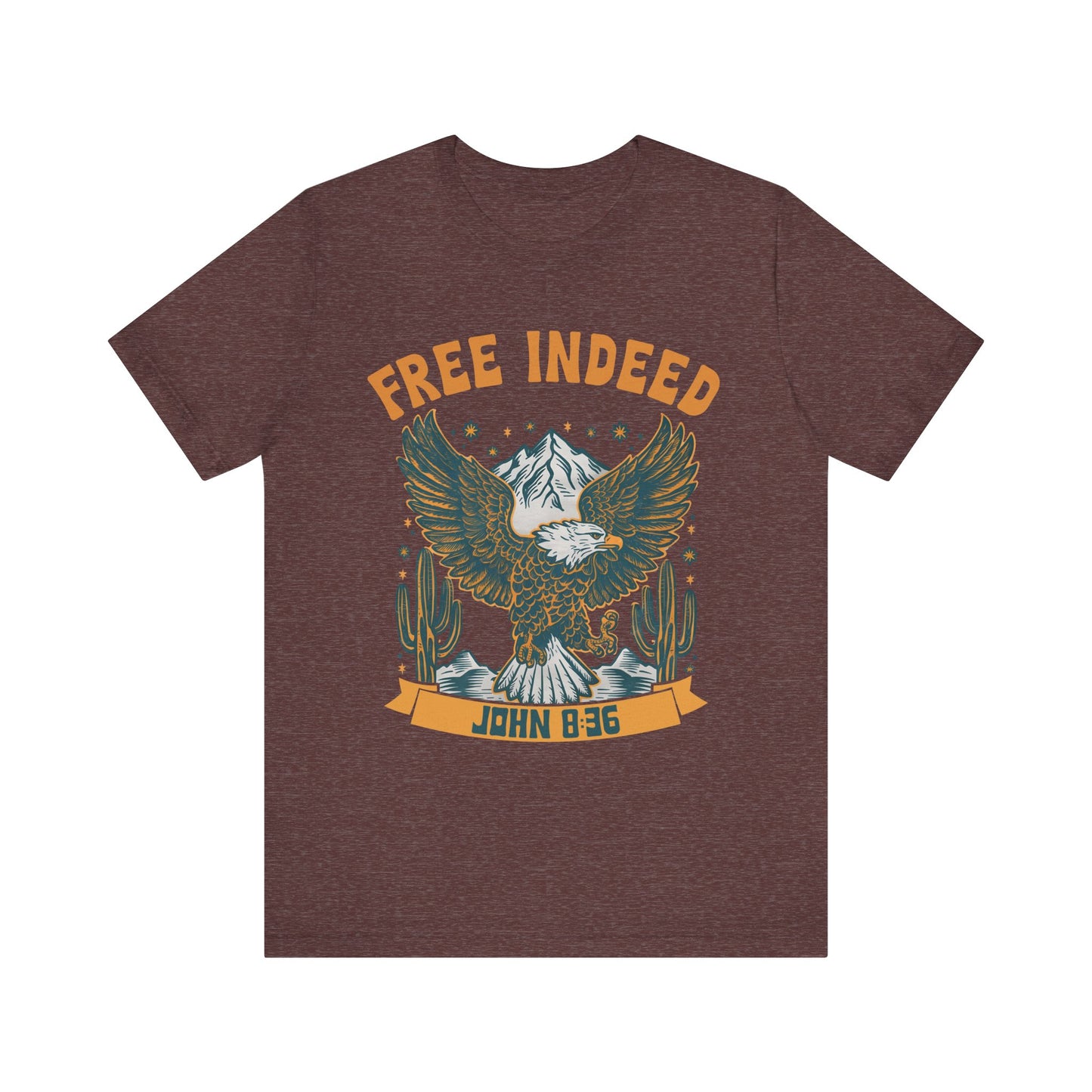 Free Indeed Shirt – Vintage John 8:36 Christian Eagle Bible Prayer Tee