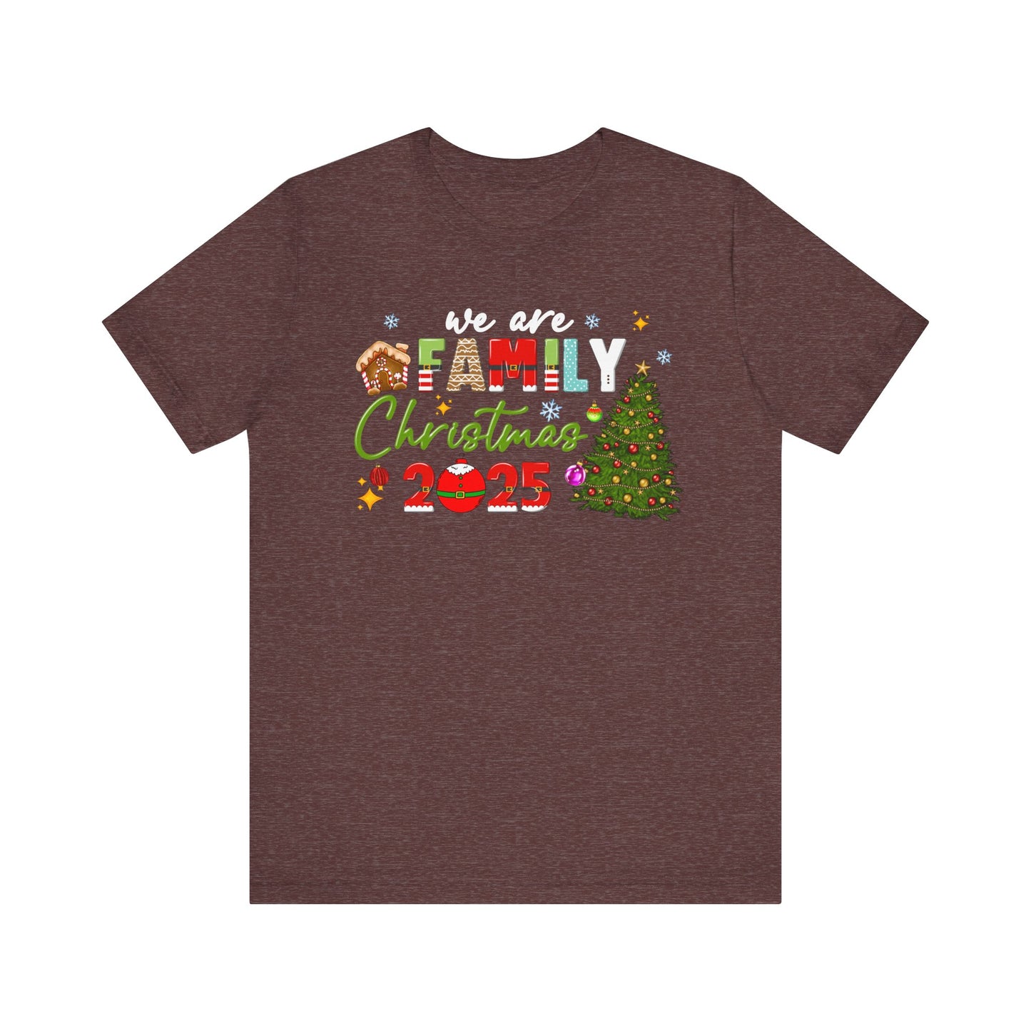 We Are Family Christmas Shirt – Matching Holiday Tee with Christmas Tree Lights