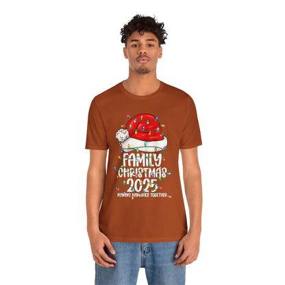 Family Christmas 2025 Shirt – Santa Hat & String Lights Matching Holiday Tee