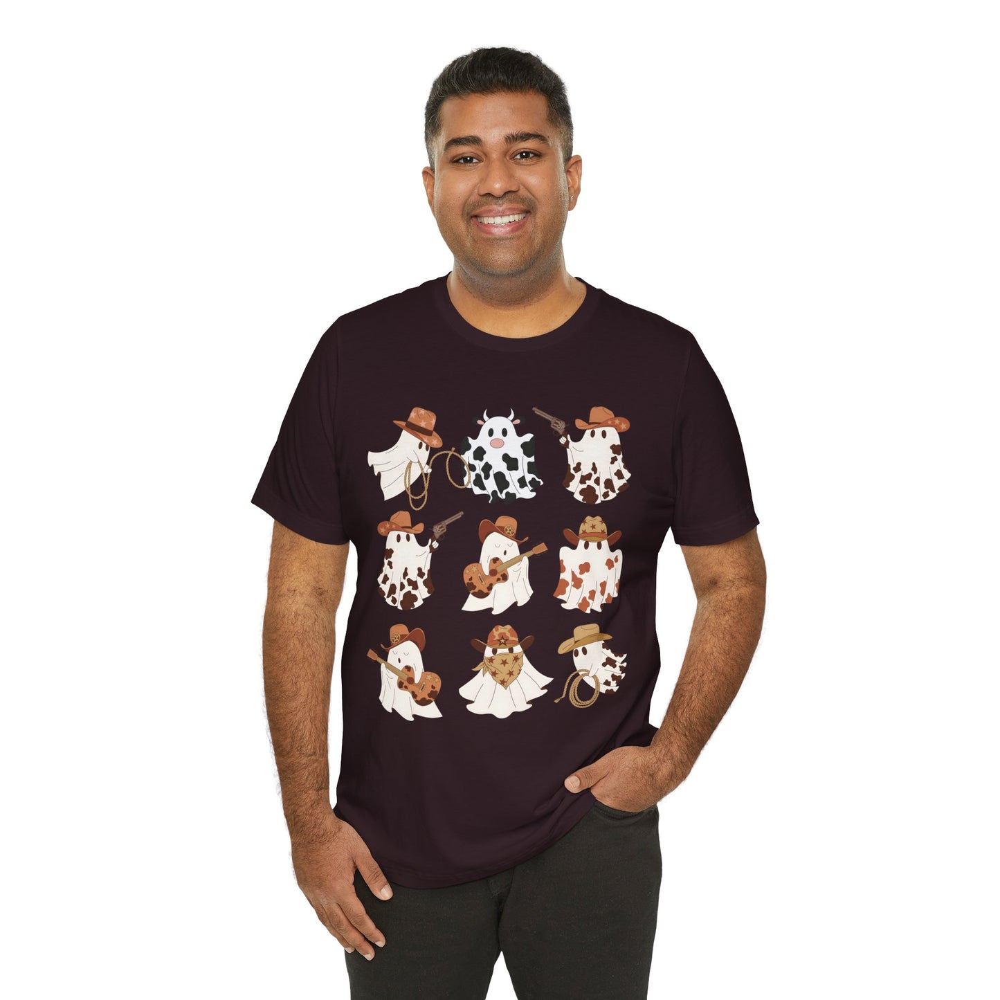 Ghost Cowboy Halloween Western Country Boo Guitar Cowgirl T-Shirt