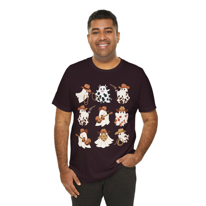 Ghost Cowboy Halloween Western Country Boo Guitar Cowgirl T-Shirt