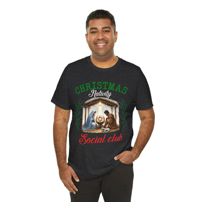 Christmas Nativity Social Club Shirt – Christian Nativity Scene Holiday Tee
