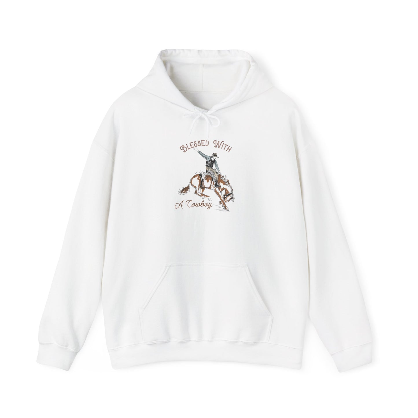 Blessed with a Cowboy Hoodie – Retro Christian Western Rodeo Country Pullover