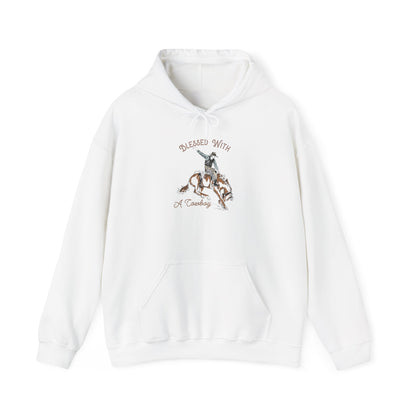 Blessed with a Cowboy Hoodie – Retro Christian Western Rodeo Country Pullover