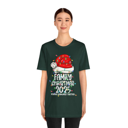 Family Christmas 2025 Shirt – Santa Hat & String Lights Matching Holiday Tee